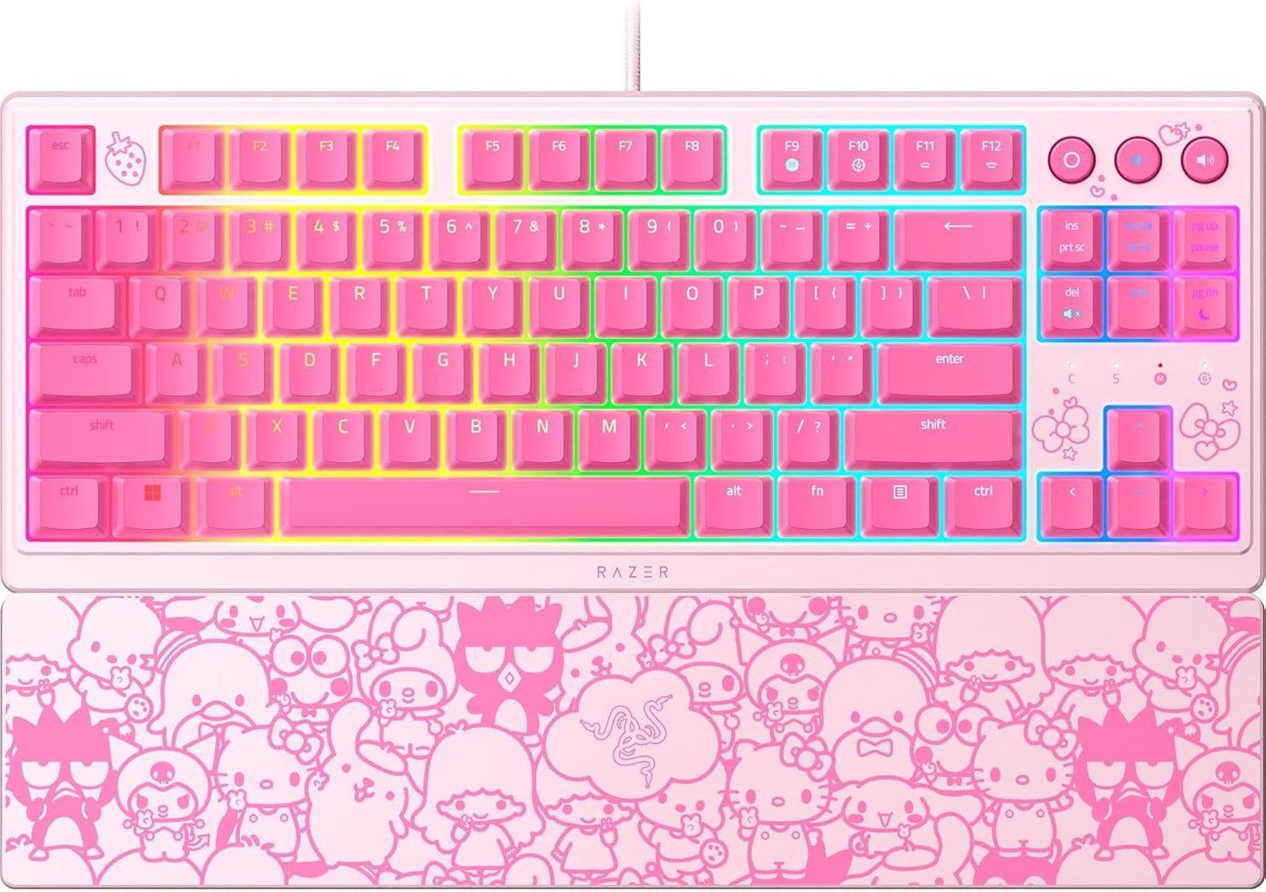 TECLADO GAMING CON CABLE ORNATA V3 TENKEYLESS KITTY RZ03-04881900-R3M1