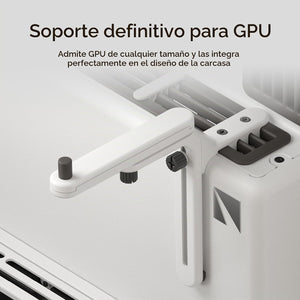 CASE HS 420 TORRE MEDIA PANEL FRONTAL DE VIDRIO WHITE