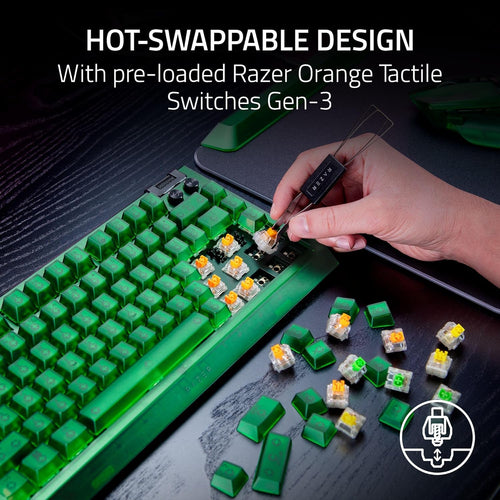 TECLADO BLACKWIDOW V4 75% PHANTOM GREEN HOT-SWAB RZ03-05003400-R3U1