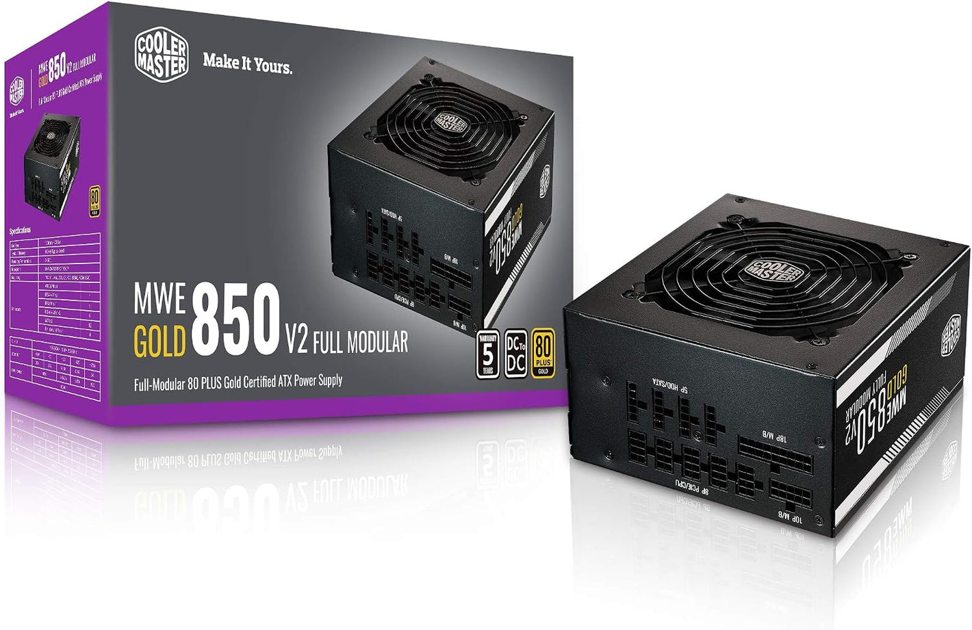 FUENTE DE PODER MWE GOLD 850 V2 FULL MODULAR MPE-8501-AFAAG-U2