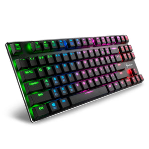 TECLADO SHARKOON GAMING RGB PURE WRITER TKL SWITCHES BLUE US LAYOUT