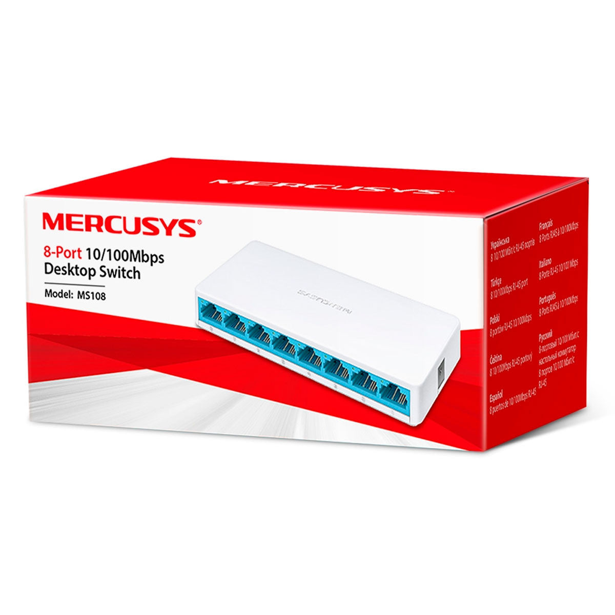 Switch 8 puertos de red 10/100 Mbps MS108