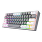 TECLADO REDRAGON GAMING FIZZ PRO USB TIPO-C GRIS-BLANCO RGB 60% K616 MECANICO SWITCH ROJO