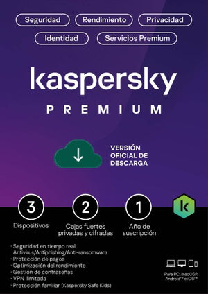 Kaspersky Premium 3 Dispositivo // 1 año