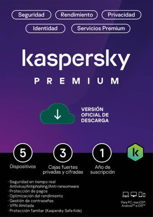Kaspersky PREMIUM / 5 dispositivos / 1 año