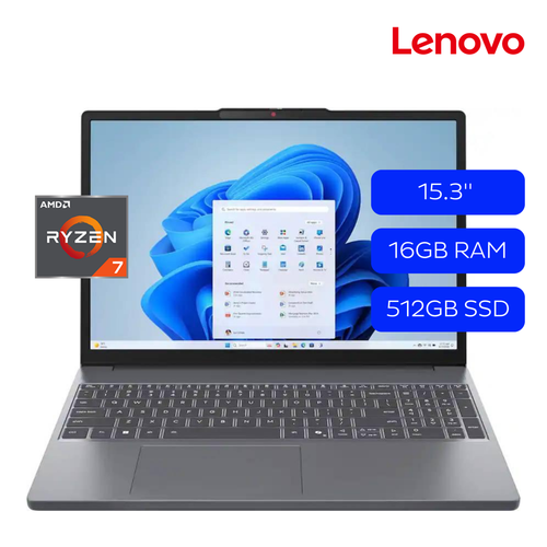 IDEAPAD SLIM 3 83K700TUUS RYZEN 7 170 16GB RAM 512GB SSD 15.3P WUXGA TOUCH W11