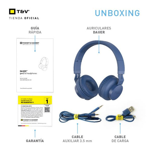 AUDIFONOS INALAMBRICOS DAUER 40MM DIVERS AZUL HK 096-03655