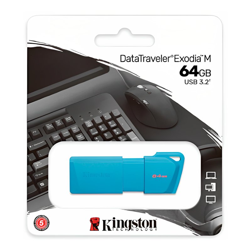 MEMORIA USB DATA TRAVELER EXODIA M DTXM/64GB AQUA