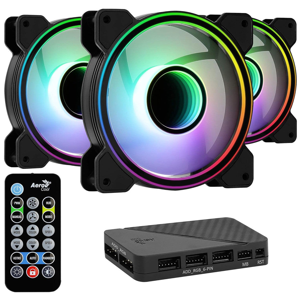 KIT DE VENTILADORES MIRAGE 12 PRO RGB 3X12CM 120MM