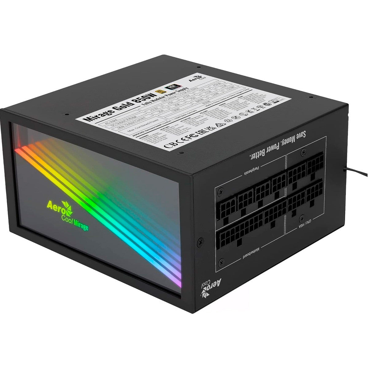 FUENTE DE PODER MIRAGE GOLD 850W RGB 80 PLUS GOLD