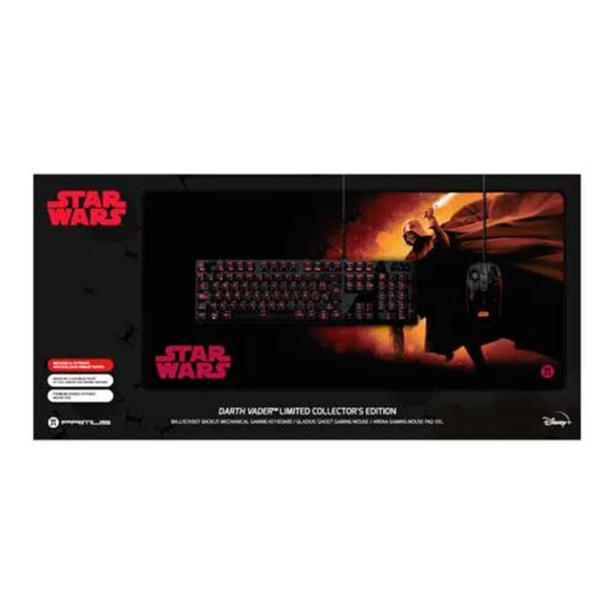 BUNDLE STAR WARS TECLADO, MOUSEPAD XXL, MOUSE EDITION DARTH VADER