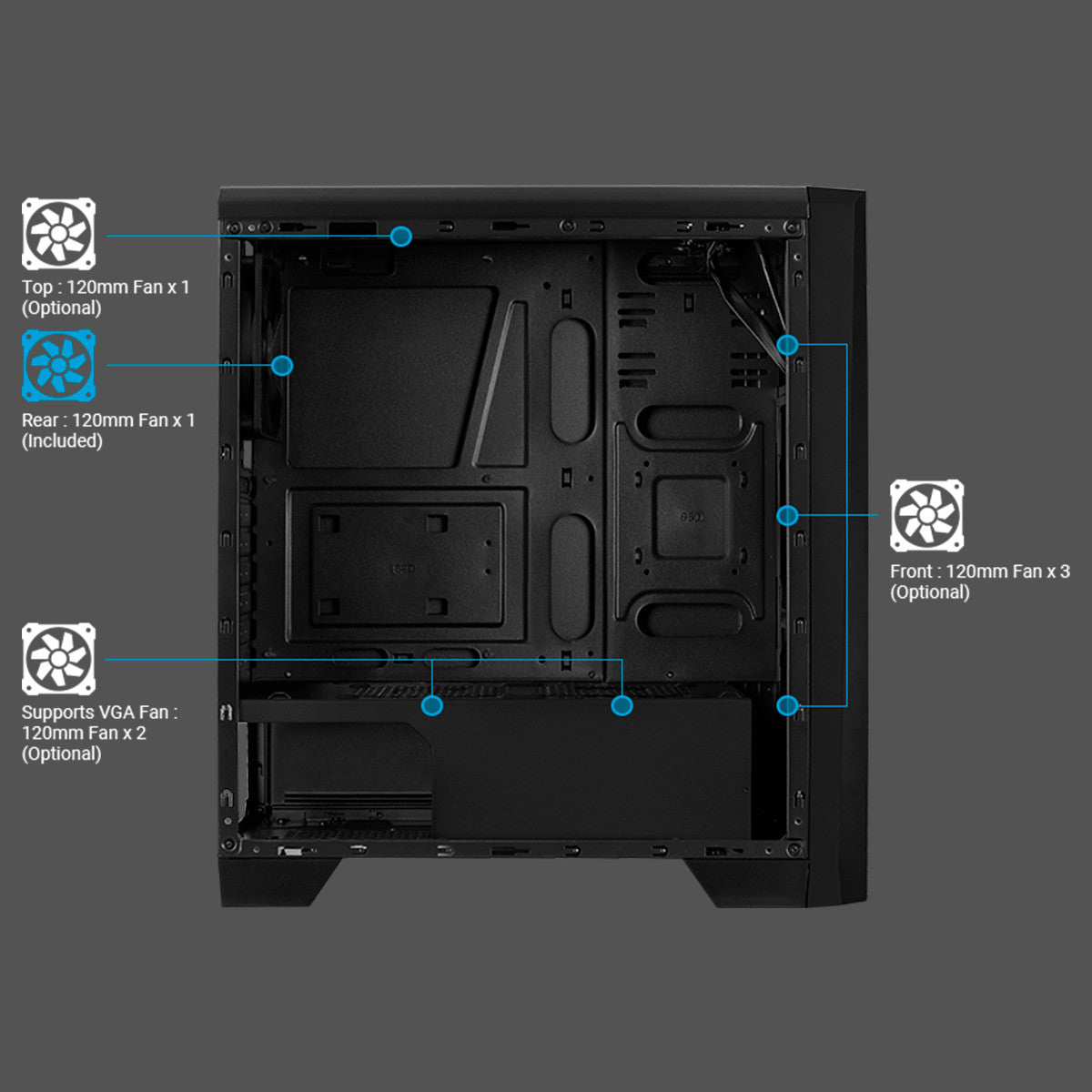 CASE GAMING MID TOWER CYLON RGB FLOW