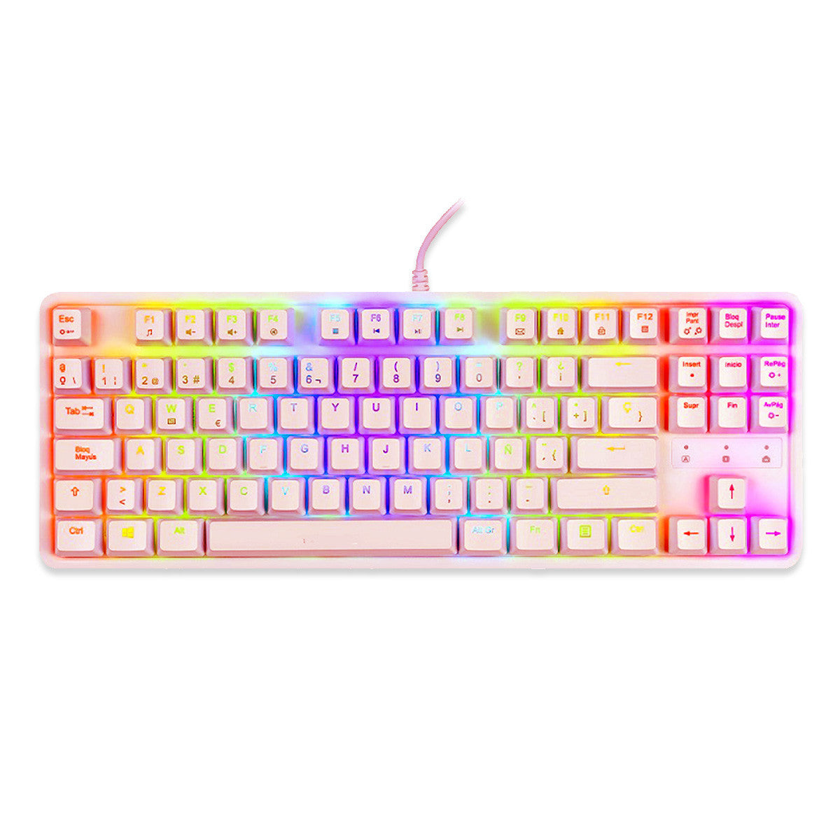 TECLADO MECANICO USB KG-Y282 PINK RGB