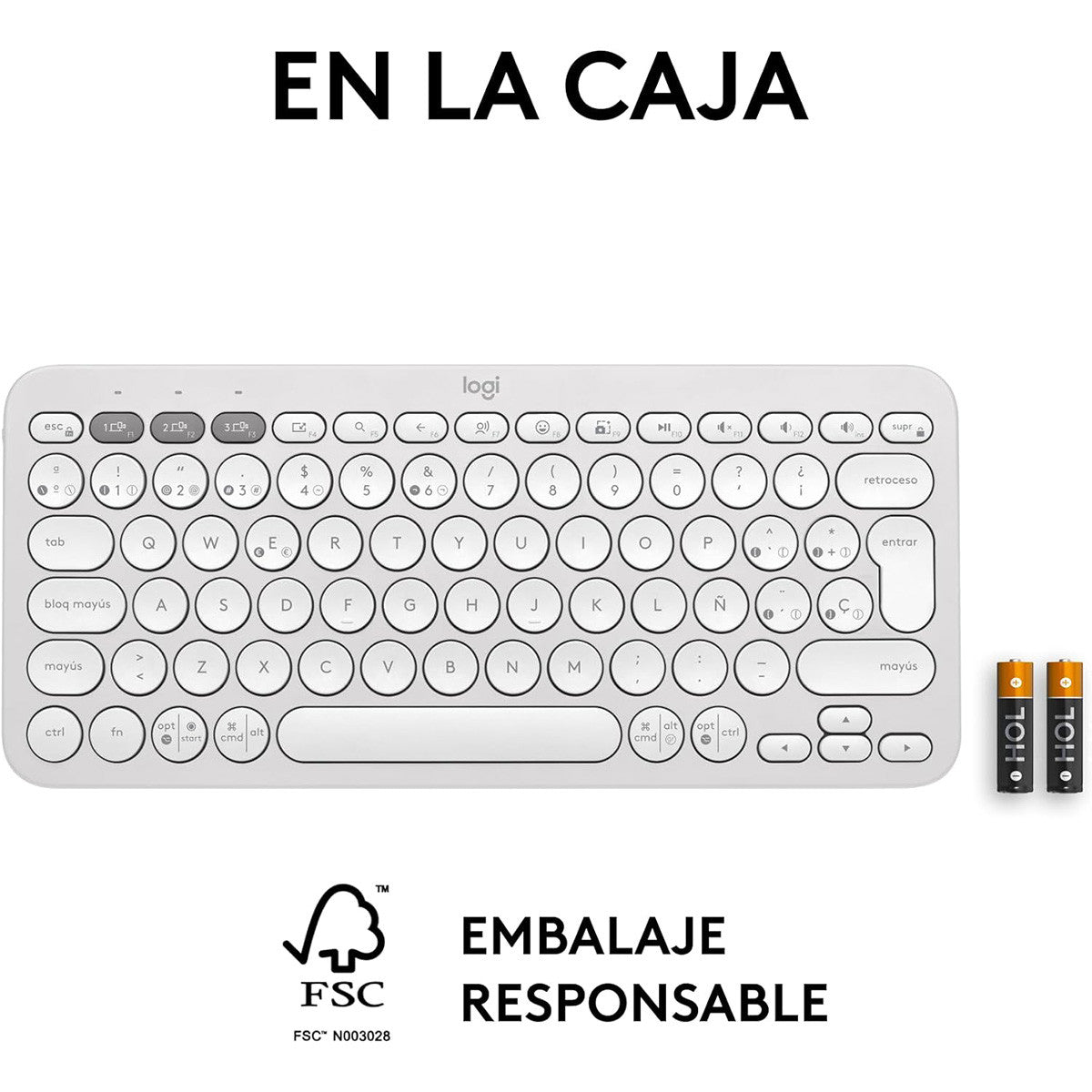 TECLADO PORTATIL BLUETOOTH PEBBLE KEYS 2 K380S BLANCO