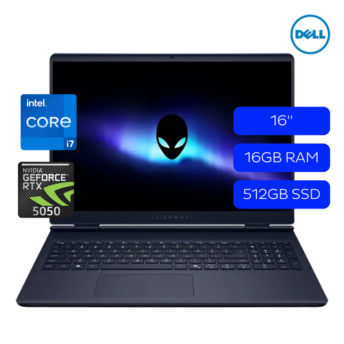 ALIENWARE 16 AURORA AC16250 CORE 7 240H 16GM RAM 512 SSD RTX 5050 8GB 16P WIN 11