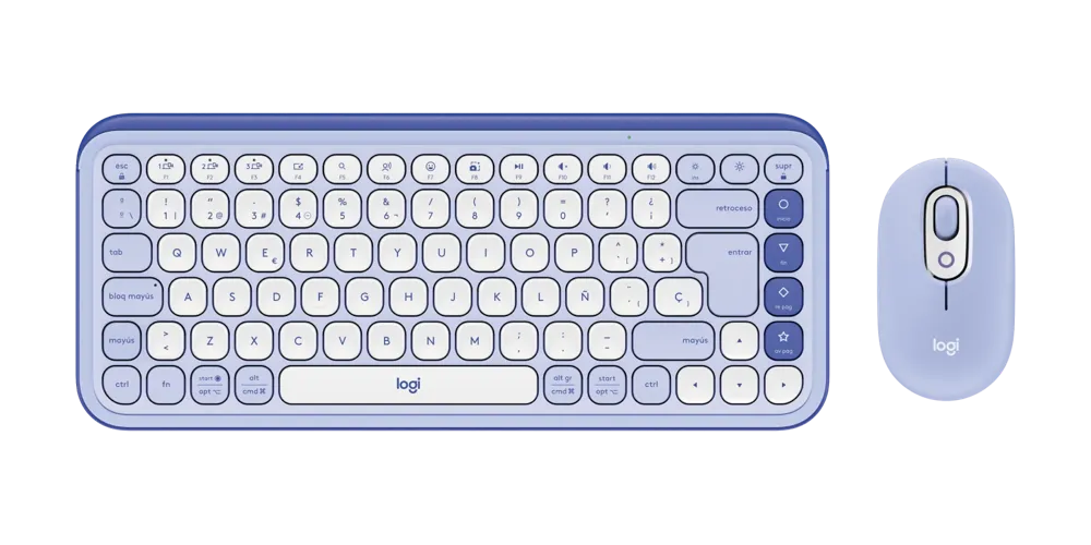 TECLADO Y MOUSE INALAMBRICO POP ICON LILA