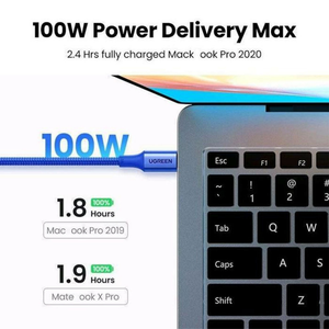 CABLE DE CARGA RAPIDA L502 USB C A USB C 100W CELESTE