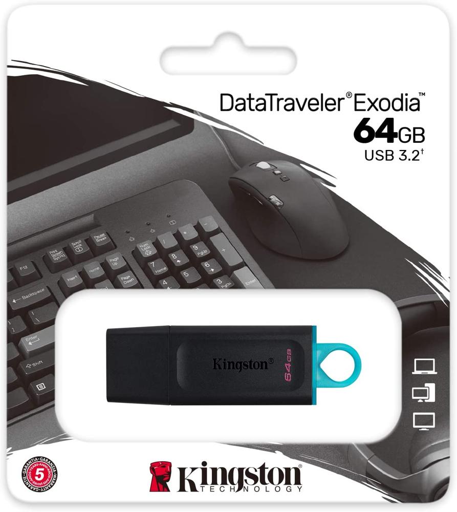 MEMORIA USB DATA TRAVELER EXODIA  DTX/64GB NEGRA/CELESTE