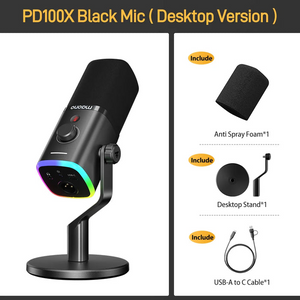 MICROFONO PD100X USB / XLR NEGRO RGB