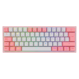 TECLADO GAMING FIZZ PRO USB TIPO C BLANCO-ROSA RGB 60% K616 MECANICO