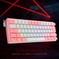 TECLADO GAMING FIZZ PRO USB TIPO C BLANCO-ROSA RGB 60% K616 MECANICO