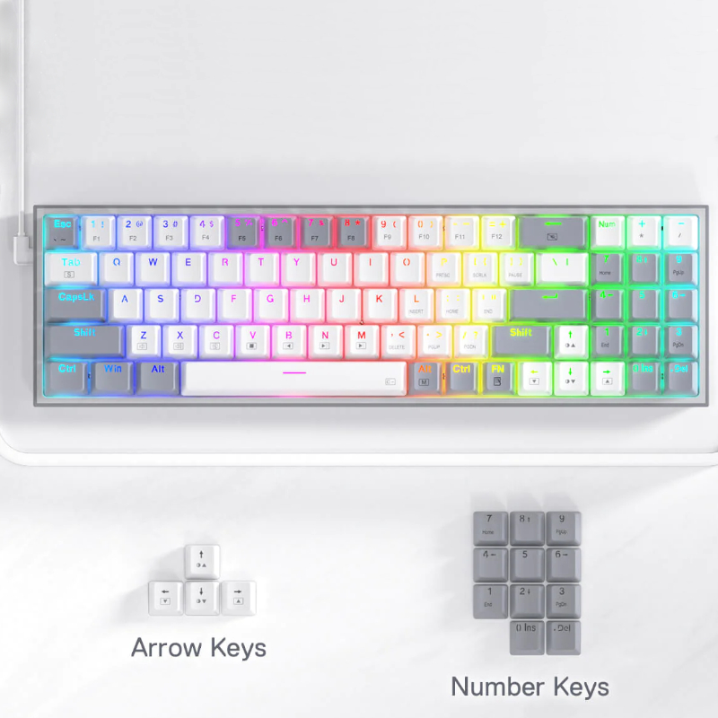 TECLADO GAMING POLLUX BLANCO-GRIS MECANICO K628WG