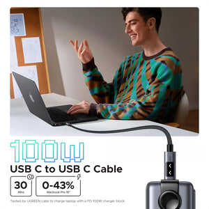 CABLE USB-C A USB-C L509 100W 2M CON LED DISPLAY 35512 NEGRO