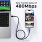 CABLE USB-C A USB-C L509 100W 2M CON LED DISPLAY 35512 NEGRO
