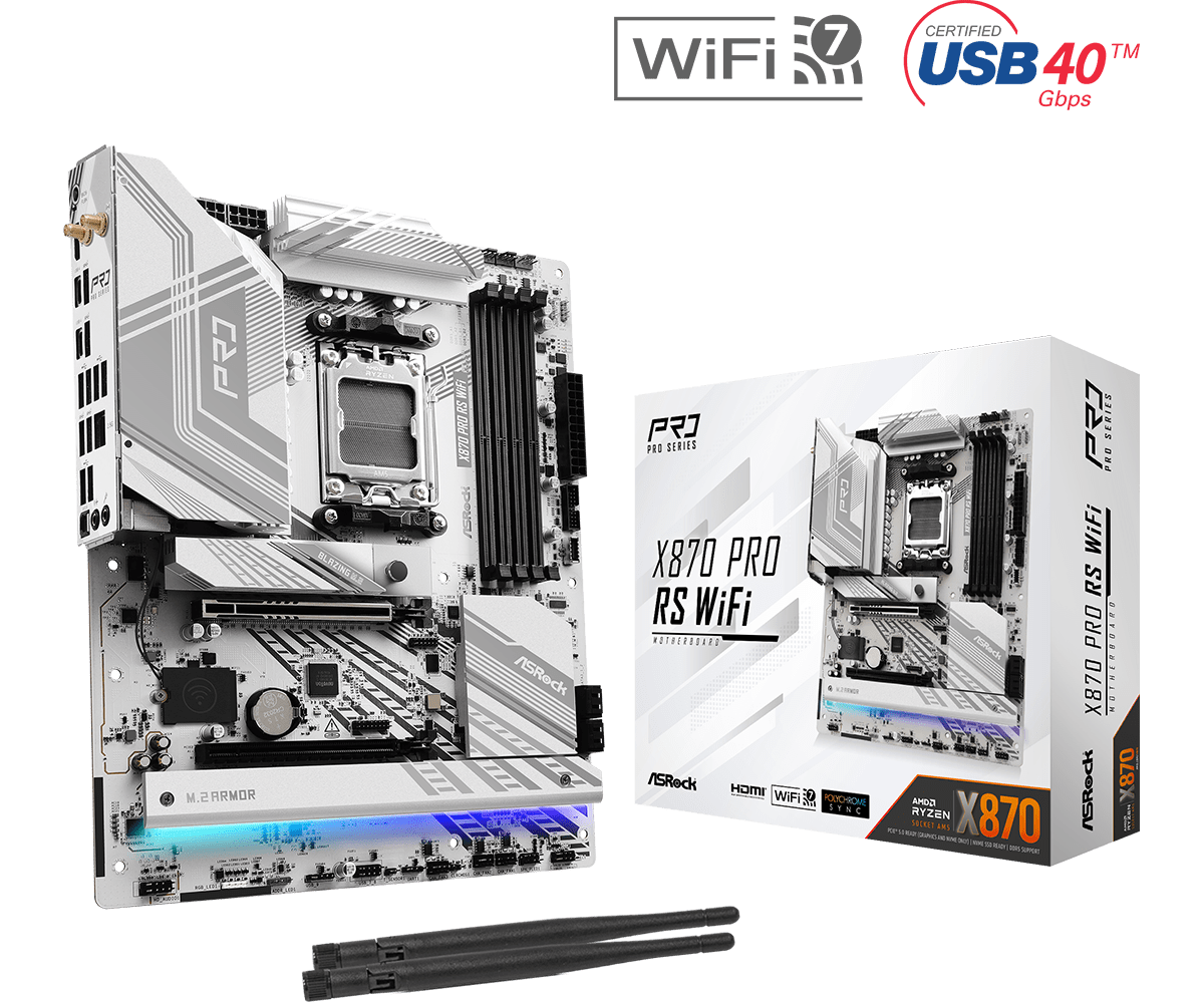 MOTHERBOARD X870 PRO RS WIFI AM5 DDR5 4X M.2