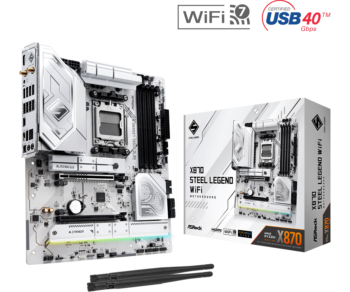MOTHERBAORD X870 STEEL LEGEND WIFI AM5 DDR5 4X