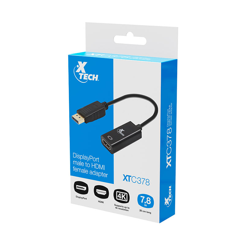 ADAPTADOR DE DISPLAYPORT MACHO A HDMI HEMBRA XTC-378