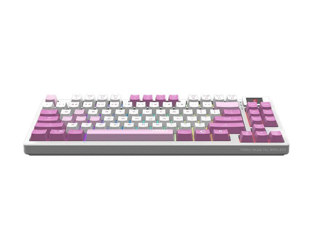 TECLADO GAMING INALAMBRICO FORCE GK600 TKL LED VIOLETA