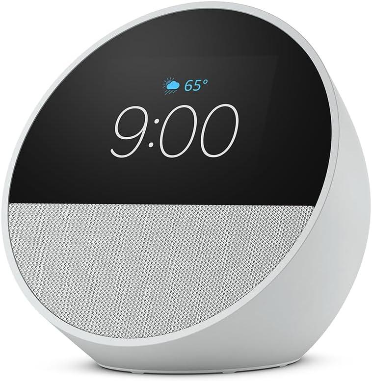 BOCINA ALEXA BLUETOOTH  ECHO SPOT CON RELOJ BLANCA