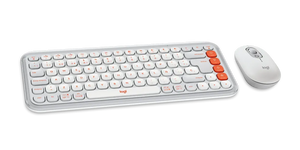 TECLADO Y MOUSE INALAMBRICO POP ICON WHITE/ORANGE