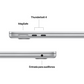 MACBOOK AIR MW0W3LL/A M4 CHIP 16GB RAM 256GB SSD 13.6P, 12MP IOS SILVER