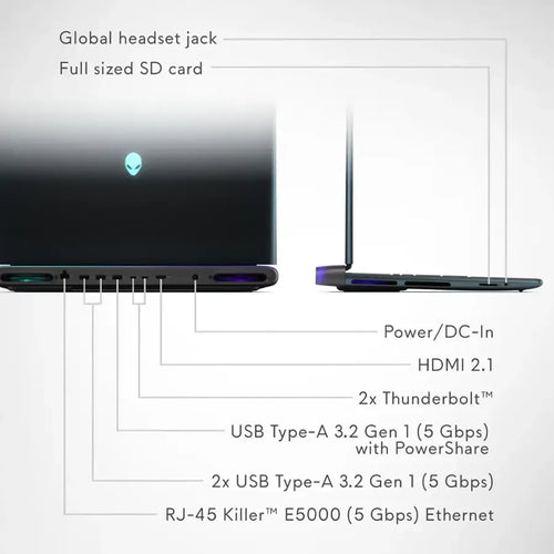 ALIENWARE LAA18250-9444BLU-PUS ULTRA 9 275HX 32GB RAM 2TB SSD RTX 5070 TI 12GB 18P QHD 300HZW11