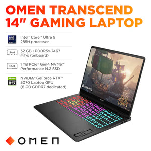 OMEN 14-FB1023DX ULTRA 9 SERIES 2-285H 32GB RAM 1TB SSD RTX 5070 14P 120HZ 3K OLED W11
