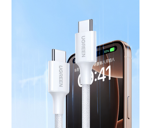 CABLE DE CARGA RAPIDA L501 USB C A USB C 60W BLANCO