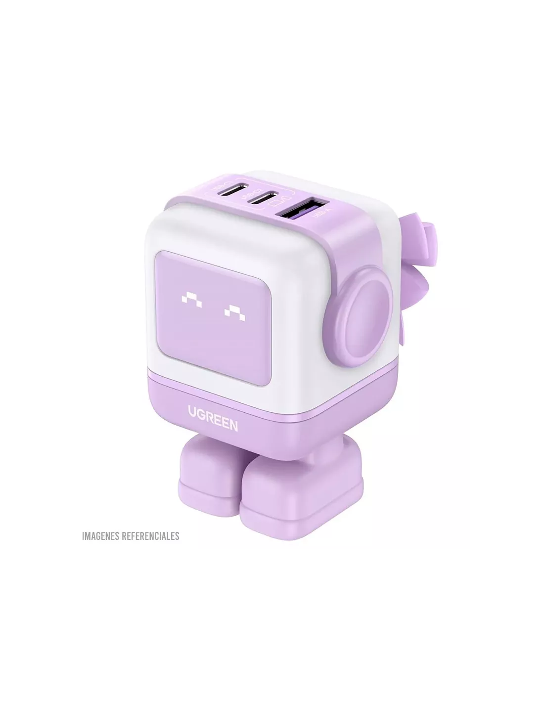 CARGADOR CD361 65W 2 PUERTOS USB-C Y 1 PUERTO USB MORADO