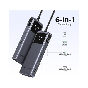 HUB CM888 6 EN 1 USB-C 2 PUERTOS USB-A 2 PUERTOS