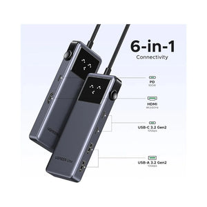 HUB CM888 6 EN 1 USB-C 2 PUERTOS USB-A 2 PUERTOS
