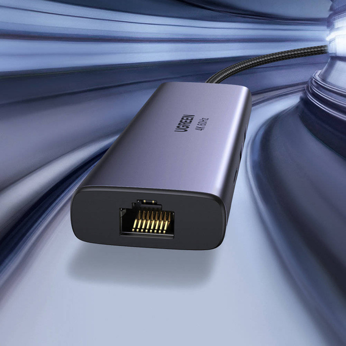 HUB USB C 7IN1 HDMI, RJ45,USB C, X2 USB A, SD CM512 4K 60HZ