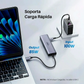 HUB USB C CM511 6 IN 1 HDMIX1, USB C X3, USB A X 2 4K 60HZ