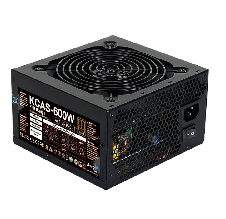 FUENTE DE PODER KCAS FULL RANGE 600W ACTIVE PFC  80 PLUS BRONCE