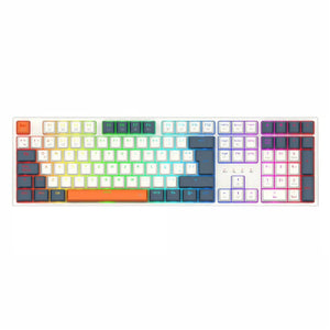 TECLADO GAMING TRUNDLE MECANICO WIRED K668WBO BLANCO NEGRO