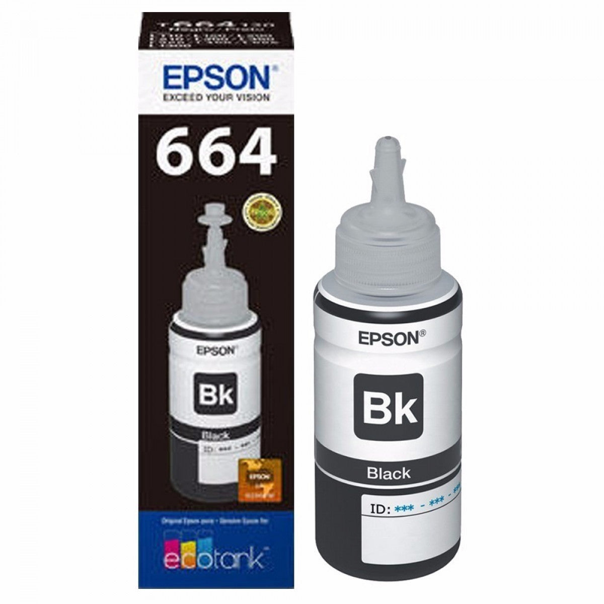 BOTELLA DE TINTA T664 NEGRA 70ML PARA L121, L200