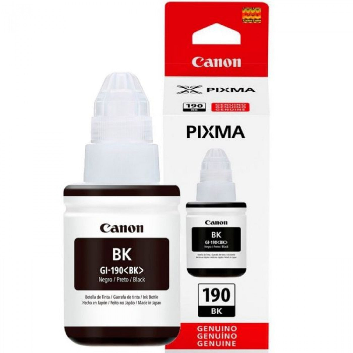 BOTELLA DE TINTA GI-190BK NEGRA 135ML PARA G1110, G2110, G3110, G3111, G4110, G4111