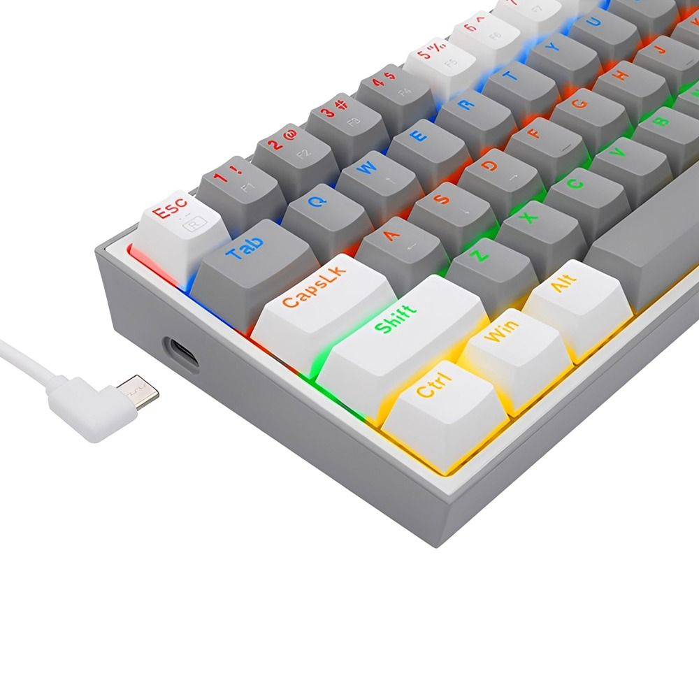 TECLADOS GAMING K617-R FIZZ RAINBOW GRIS-BLANCO MECANICO