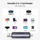 LECTOR DE TARJETAS 2 EN 1 CM185 SD/TF USB-C Y USB