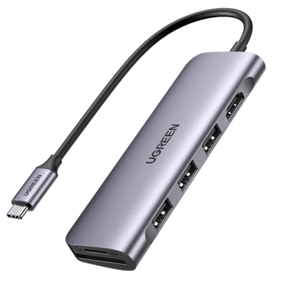 HUB CM511 USB-C CON 3 PUERTOS 6 EN UNO 4K 30HZ